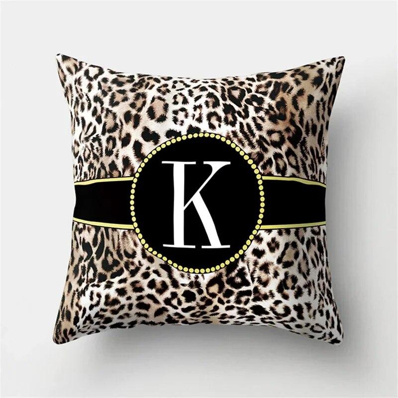 45x45cm Kissenbezug mit Leopardenmuster und 26 Buchstaben, bequemer Kissenbezug für Sofa, Stuhl, Bett, sexy Party, Hoteldekor, Wohnkultur, Kissenbezug