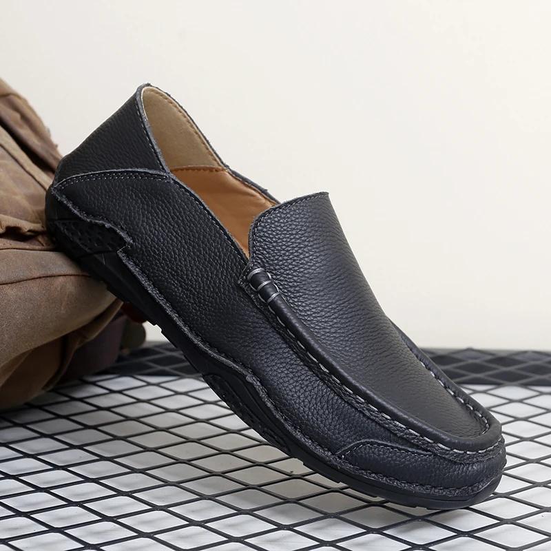 Fashion Men's Casual Shoes Breathable Loafers Sneakers Comfortable Slip On Flats Handmade Men Walking Shoes Non-Slip Moccasins Hombres