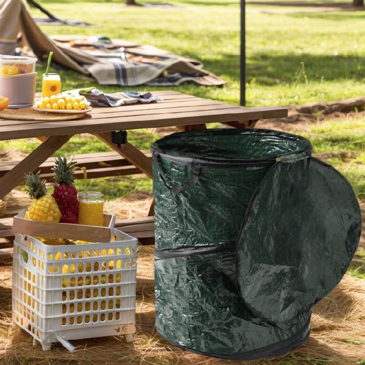 Reusable Folding Outdoor Garbage Can Secure Wildlife Resistant Lid Trash Can for Easy Transport and Storage