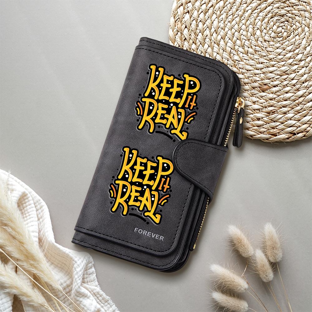 Stylish Graffiti Long Wallet Trendy Casual PU Leather Large Capacity Card Holder