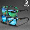 2pcs/set Popular Square Polarized Sunglasses UV Protection Sports Glasses Men Women UV400 Eyewear Gifting for Family Friend