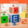 Wooden Multifunctional Color Shape Matching Stacking Box Kid Puzzle Toys For Early Education