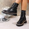 Fashionable and Versatile Martin Boots Women's British Style Lace-up Retro Style Round Toe Boots Women's New 2025 Fall/winter Style