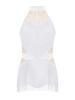 Girls Latin Dance Bodysuit Sleeveless Cutout Back Design Sheer Mesh Patchwork Shiny Rhinestones Tassel Leotard