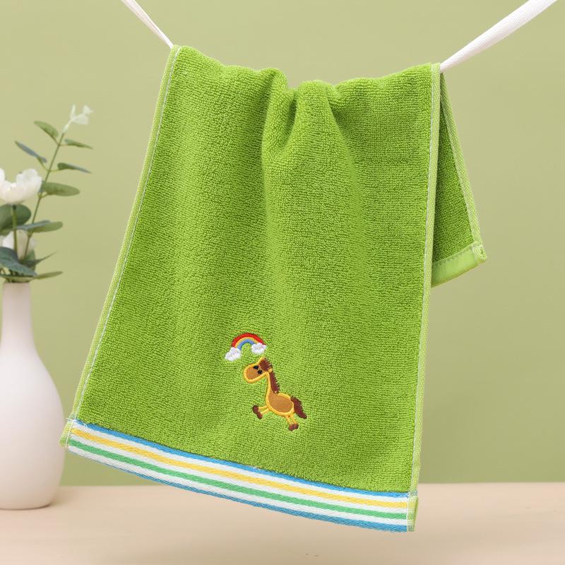 Asciugamano Facciale Ricamato Carino in Puro Cotone per Bambini - Morbido, Assorbente, Adatto ai Bambini.