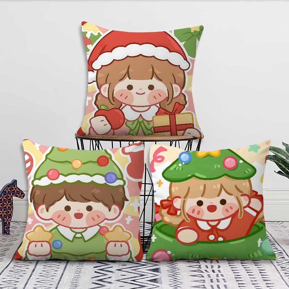 Christmas Cute Couple cushion cover Pillow Cover Decoration Room Home Sofa living Office Car Nordic Simplicity