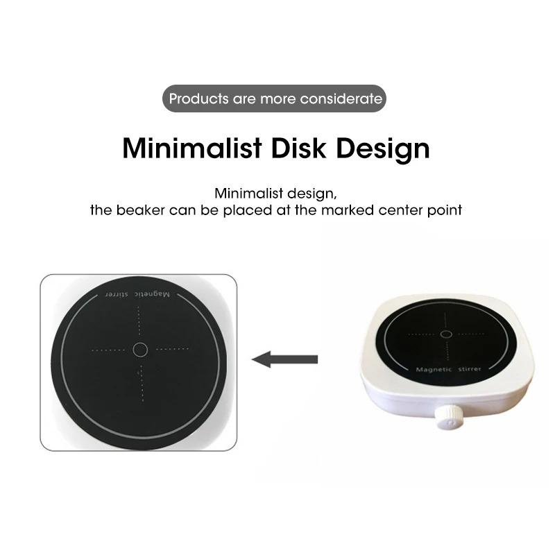 Mini Magnetic Stirrer Lab Mixer Portable Stir Plate with Stir Bar 2L 4000RPM for Laboratory Use