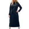Women's Fashion Solid-color Long-sleeved Hooded And Fleece Long Sweatshirt