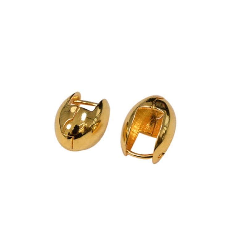 LAYERMOOD 24 Gold almond ball Earring -silver925