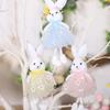 Multi-Color Hanging Rabbit Pendant Yarn Skirt Easter Bunny Doll Flower Dress Bunny  Festive Gift