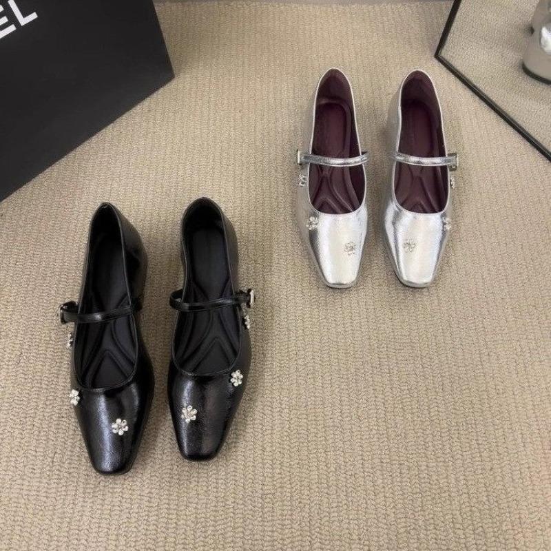 Fashion Vintage Mary Jane Shoes for Women Spring/Autumn French Bow-knot Shallow-mouth Low Heel Dress Street Style Shoes Bombas Mujeres
