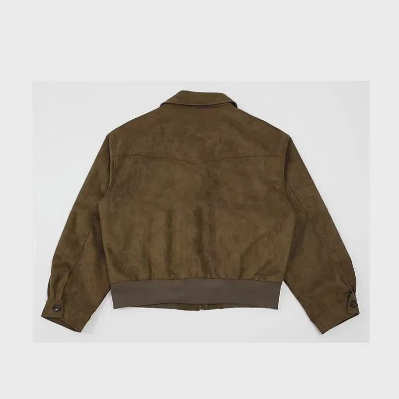 Men's Retro Suede Motorcycle Jacket - Autumn/Winter Lapel Flight Style