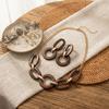 Oval Link Acrylic Jewelry Set Round Design Necklace Set Fashion Choker Earrings Set  Club Outing