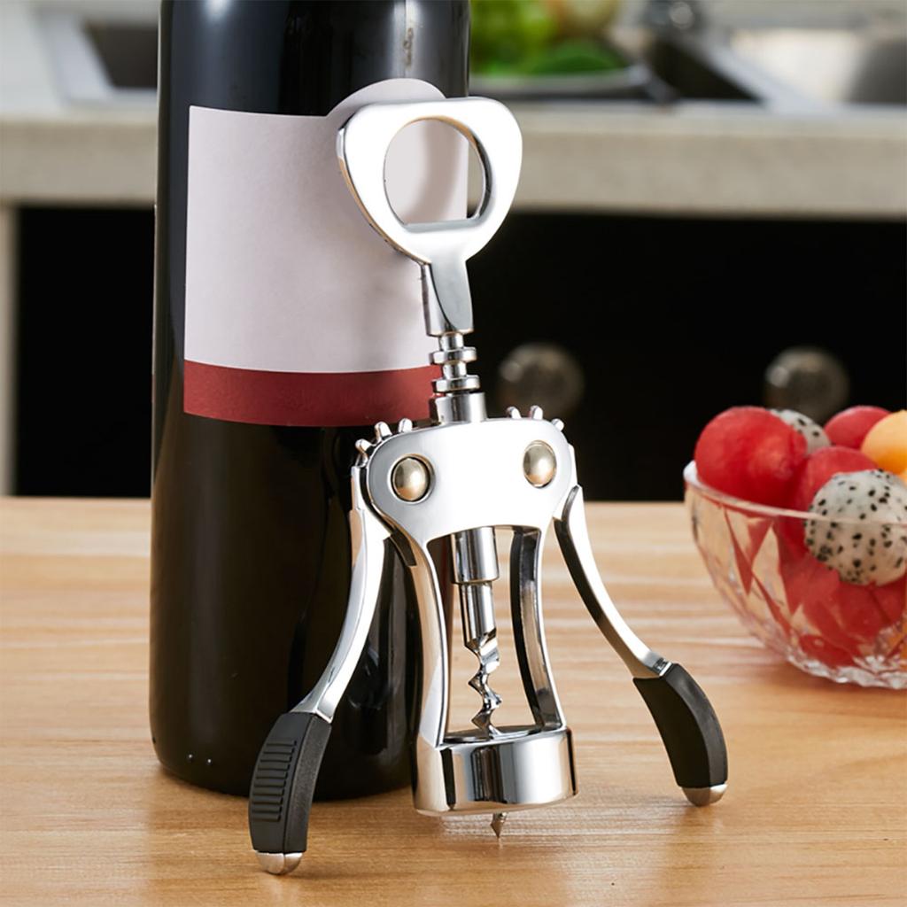 Wine Bottle Opener Stainless Steel Beer Bottle Opener Sturdy Wine Opener Manual Wing Corkscrew Elegant Wine Bottle Opener Tool
