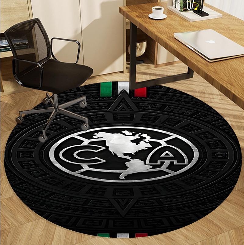 Club America Pattern Round Rug, Indoor/Outdoor Mat, for Picnic, Gameroom, Bedroom, Office, Living Room, Home Decor Carpet, Birthday Gift