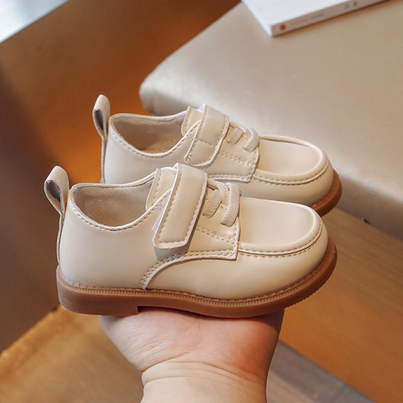 New Korean Version Children's Leather Shoes Baby Fashion Toddler Shoes Boy's Soft Sol Single Shoes Solid Color Casual Shoes