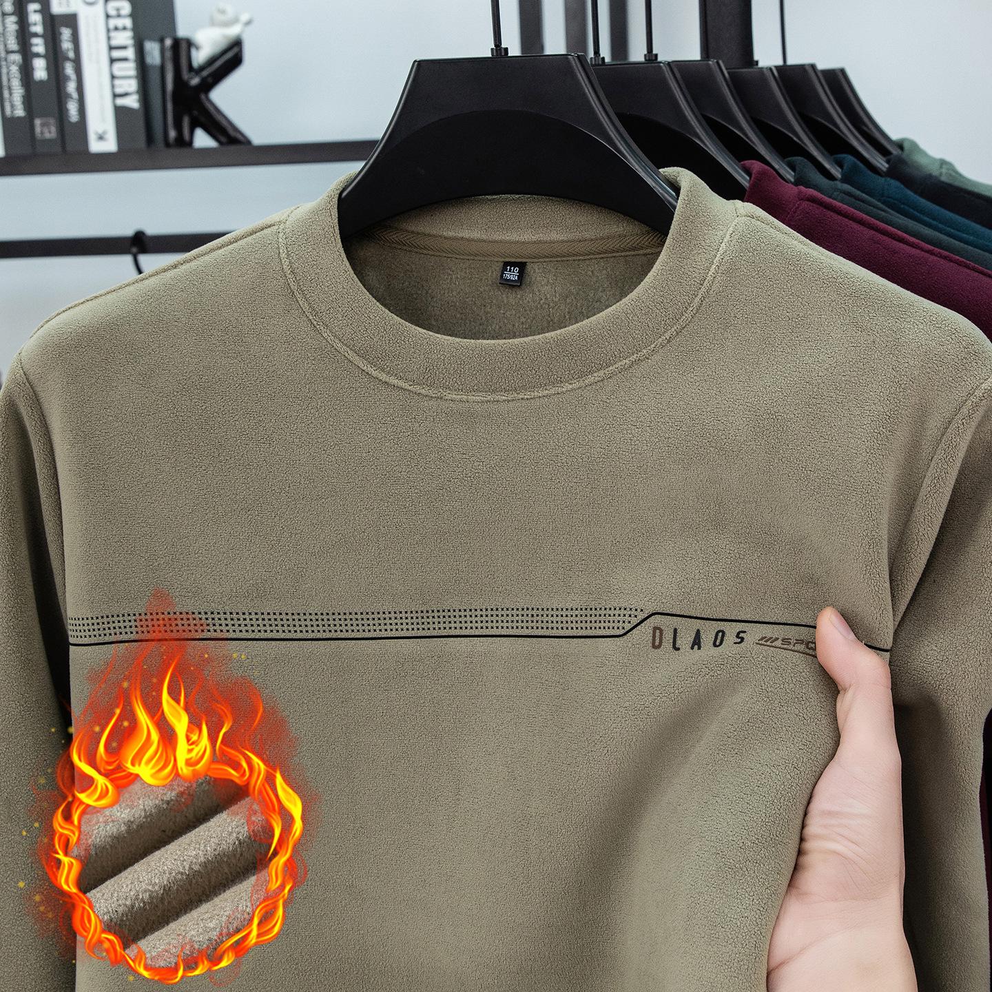 Men s Winter Plus Velvet Thickened Printed Hoodie Sweater Pullover 4XL