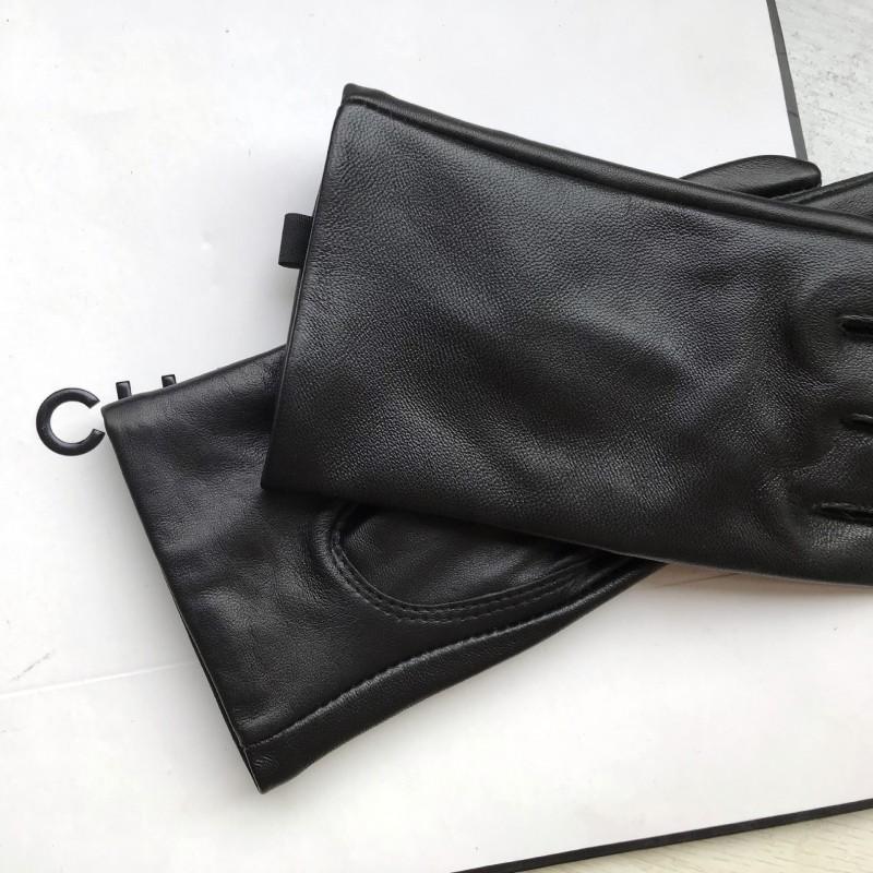 Womens Genuine Sheepskin Gloves Simple Style Winter Warm Lining