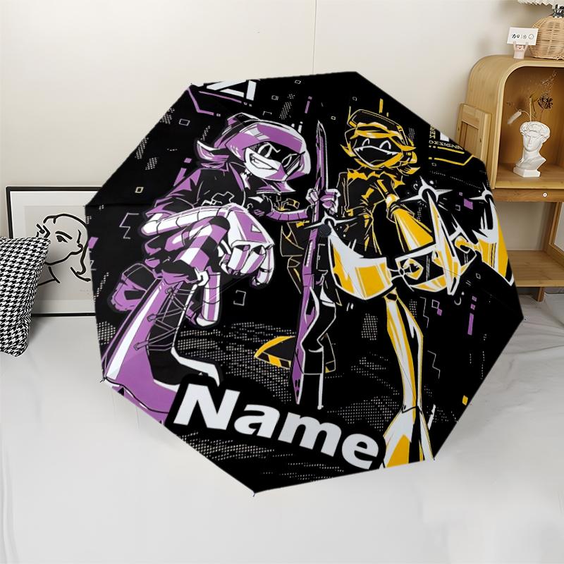 Custom Name Murder Drones Theme Automatic Umbrella, Lightweight & Portable, 8 Rib, Perfect for Outdoor Travel, Birthdays, Christmas, Gifts.