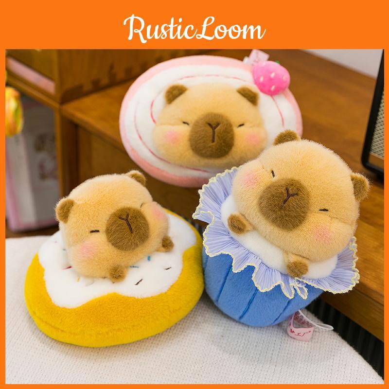 Lovable Capybara Plush Doll With Doughnut Design For Kids Room Decoration