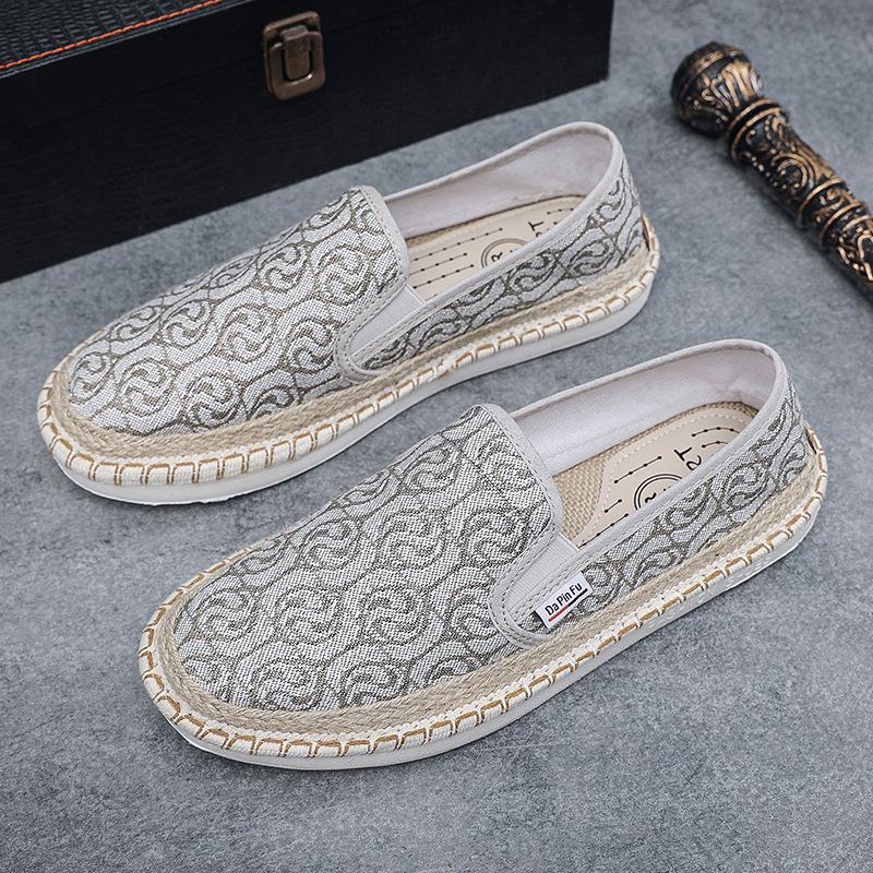 

Men s shoes casual shoes straw fisherman shoes old Beijing cloth shoes breathable shoes men s lazy trend foot driving shoes 44