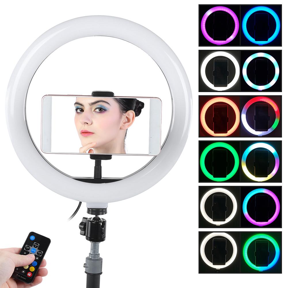 10Inch Ring Light RGB LED Dimming Video Studio Fill Light 3200‑6400K for Vlog Digital Camera
