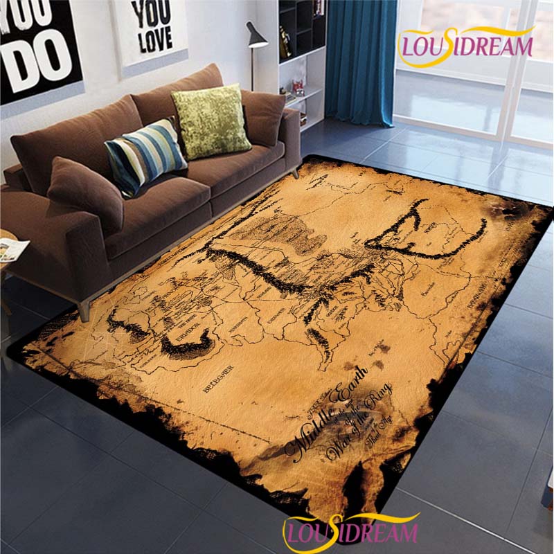 Lord of the Rings Carpet for Living Room Bedroom Rug Kitchen Door Unslip Floor Mats Birthday Gift Photography Props Alfombra Rug