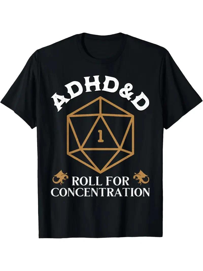 Vintage ADHD&D Roll For Concentration DnD Men Women T-Shirt Cool Men S Heat Tran XXXXL