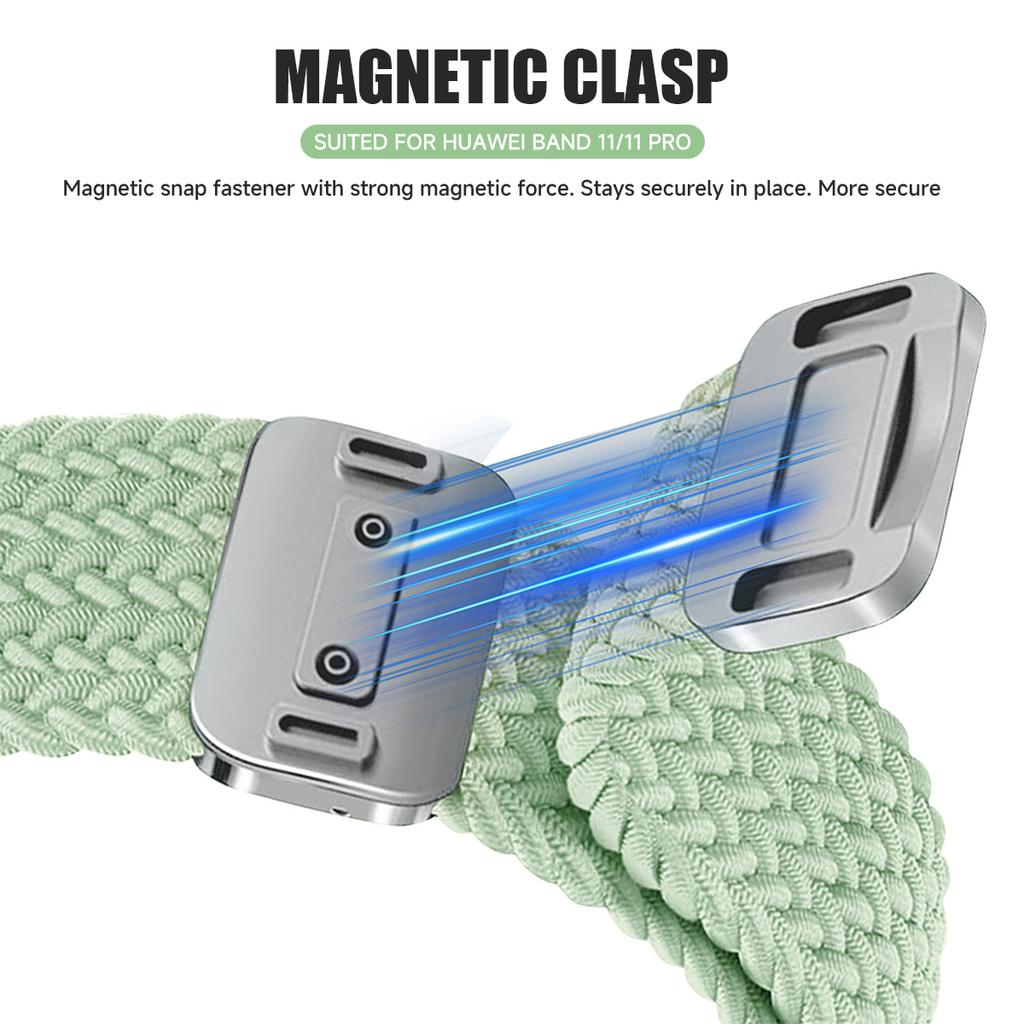Braided Nylon Strap For Huawei Band 11/11NFC Comfortable Magnetic Buckle Adjustable Watchband For Huanwei 11Pro/11Pro NFC Belt