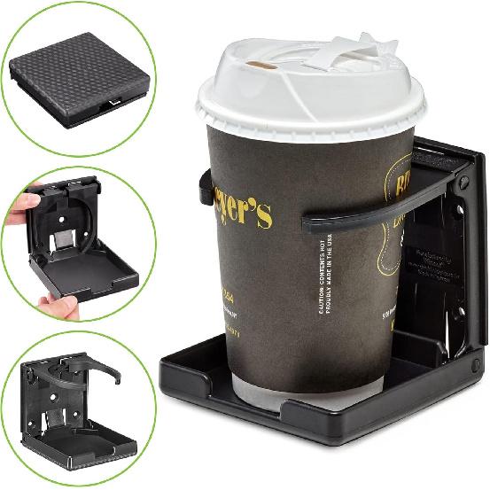 Spurtar 2Pcs Boat Cup Holder Suitable For Most Size Mugs Water Bottle Drink 2.36-3.94Inch/60-100MM Adjustable Folding Wall Car Desk Cup Holder For