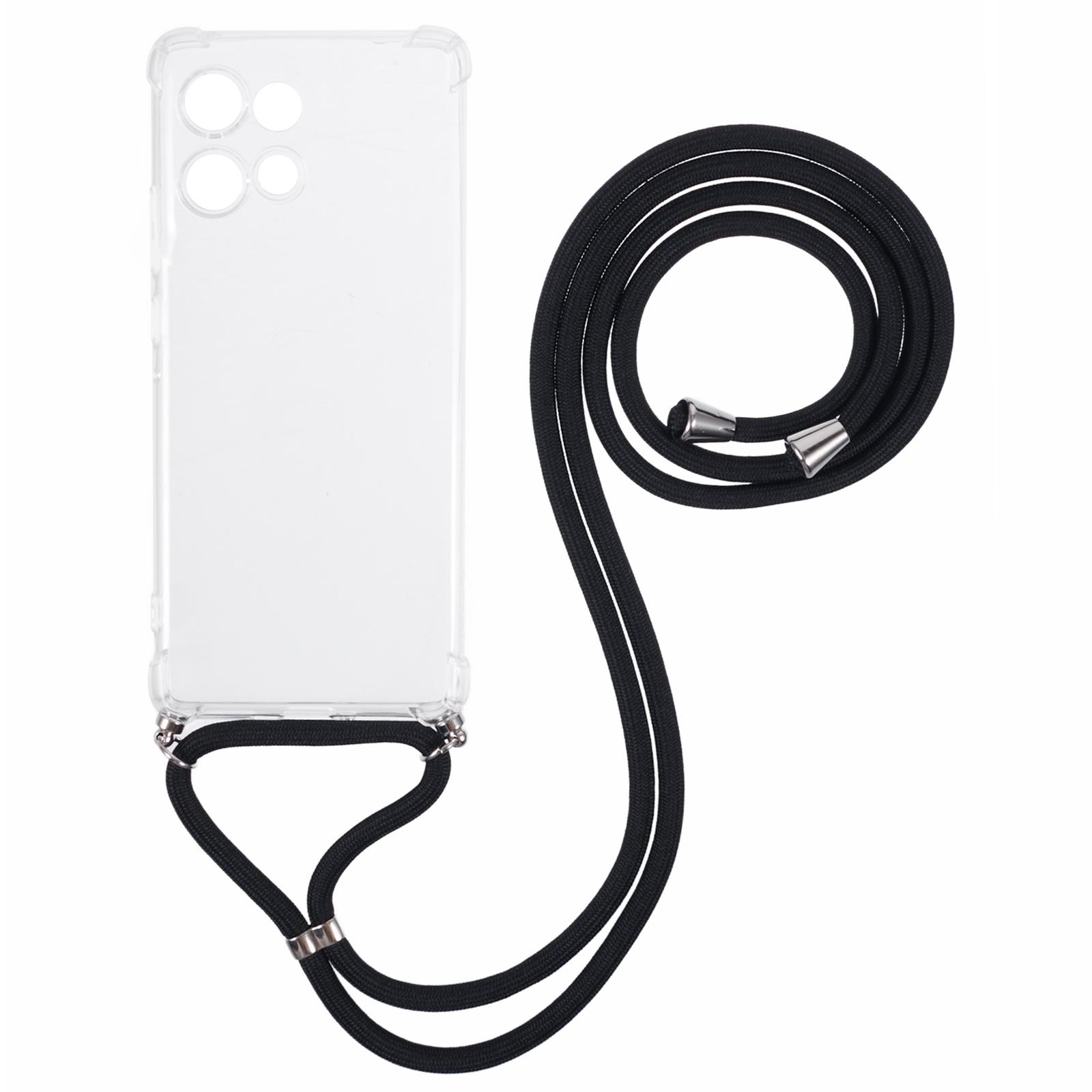 

For Motorola Edge 50 5G Case Reinforced Corner TPU Clear Phone Cover with Lanyard A