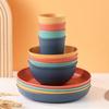 Straw Dinnerware Set Plant Based Plate Bowl Cup Reusable Unbreakable Tableware