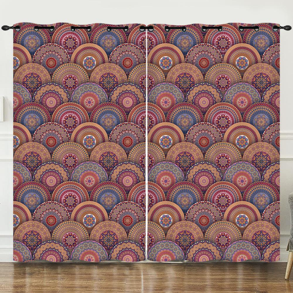 Perdele Perdele Boeme Perdele Blackout cu Imprimare Digitală Dormitor Fără Găurire