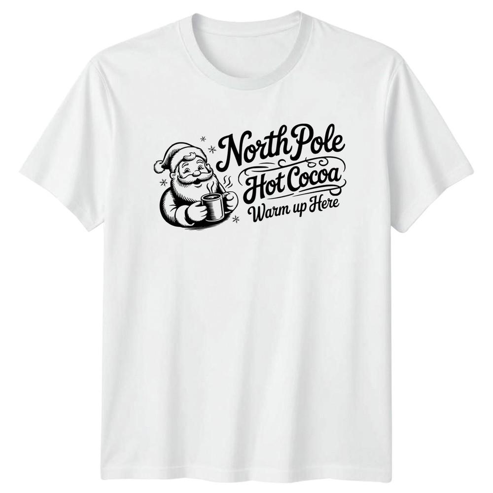 North Pole Hot Cocoa Christmas Unisexs TShirt Unisexs Tee Graphic Unisex Top S