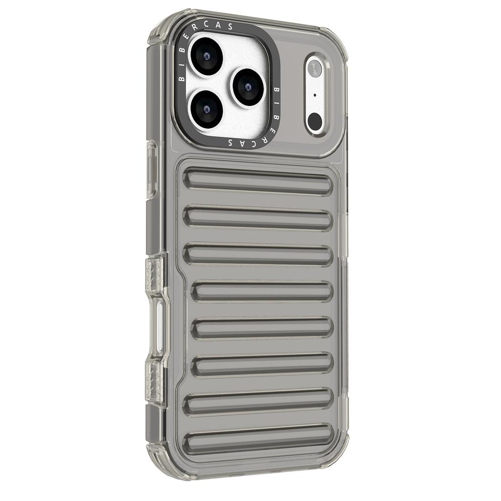 For iPhone 17 Pro Max Case Stripe Design Anti-Slip Detachable TPU+PC Phone Cover
