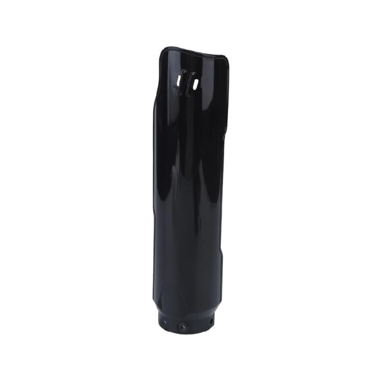 Front Fork Cover Set, Black Replacement Guards with Lower Fork Area Coverage, Molded Plastic Build, and Left Right Pair Format for Daily Use