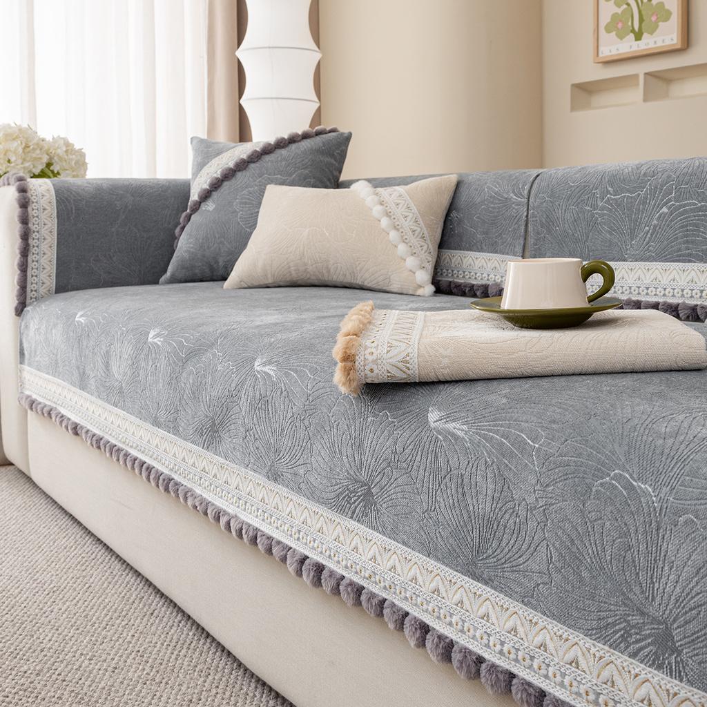 Chenier Sofa Cushion Four-Season Universal Non-Slip Light Luxury French High-End Seat Cushion Cover Cover Cloth Backrest Towel