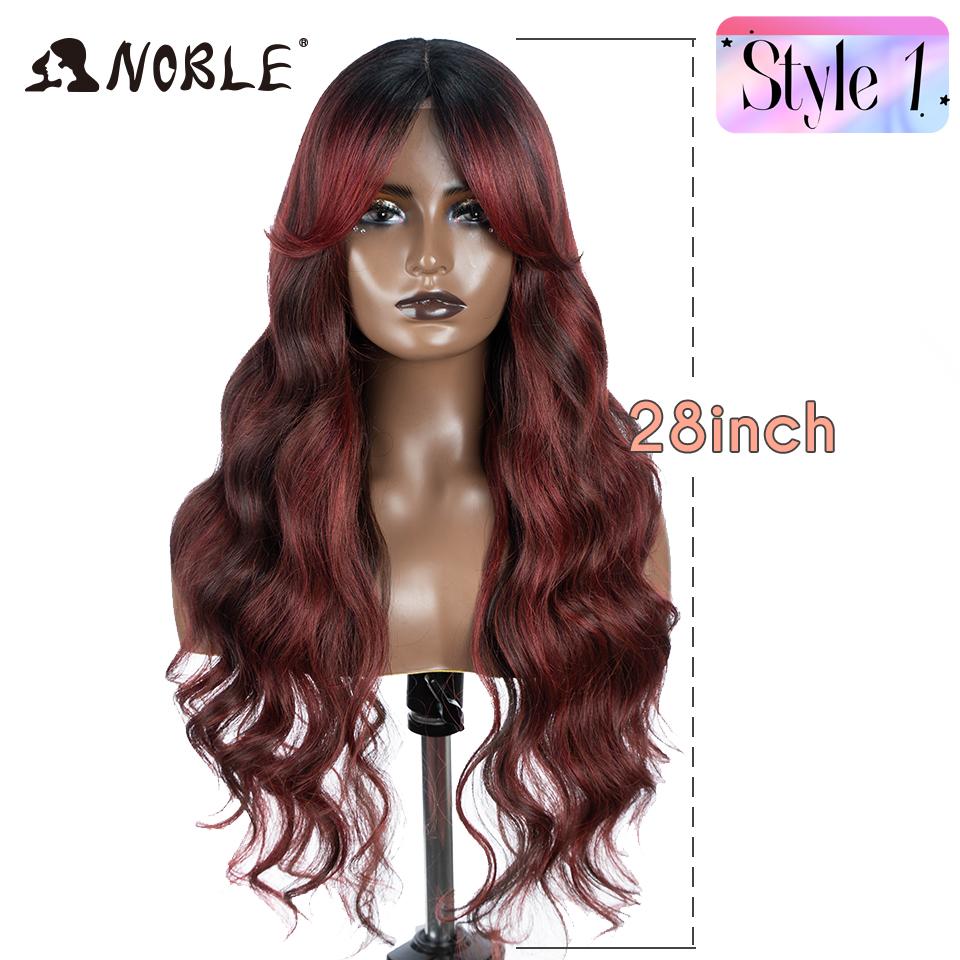 

Noble Synthetic Lace Front Wig Long Wavy 36 Body Wavy Side Part Lace Wig For Women Lace Front Wig Ombre Blonde Cosplay Wig 150%&36inches&Lace Part Wig