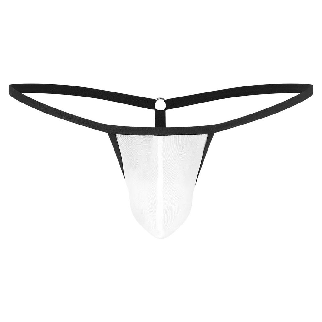 Pánské G-string Průhledné Mesh Bulge Pouch T-back Low Rise Tanga Sissy Spodní prádlo