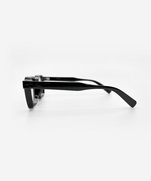 KOLEAT Women Layered Horn-Rimmed Black Multi-Faceted Blue Light Blocking Glasses [Bkdgb]