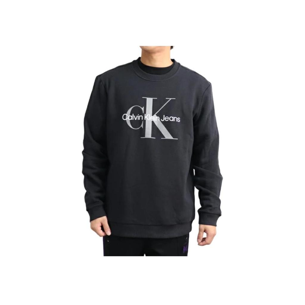 Calvin Klein Felpa Girocollo con Stampa Logo Solido Uomo top Nero 40GC200-001