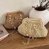 Yogodlns Summer Straw Weaving Crossbody Bag Fashionable Shell Bag Women's Chain Strap Shoulder Bag