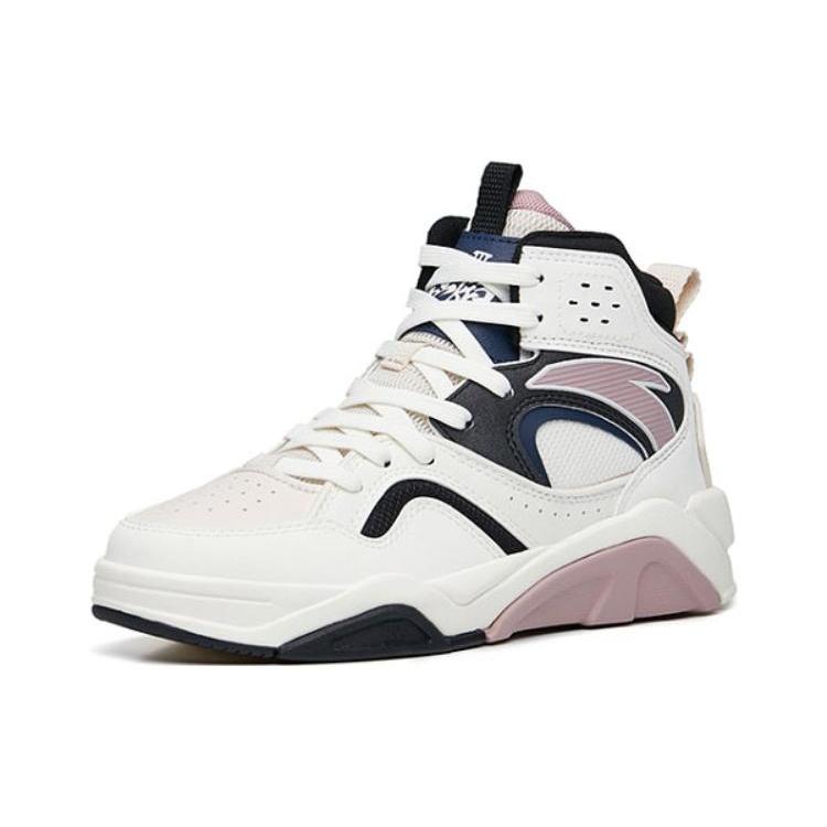 New Anta Flame 3.0 Warm And Wear Resistant High Top Skateboard Shoes Women's White Black Purple 122248088-8