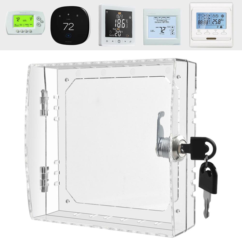 For Thermostat On Wall Thermostat Guard Fits Thermostats Thermostat Lock Box With Key Clear Large Thermostat Cover