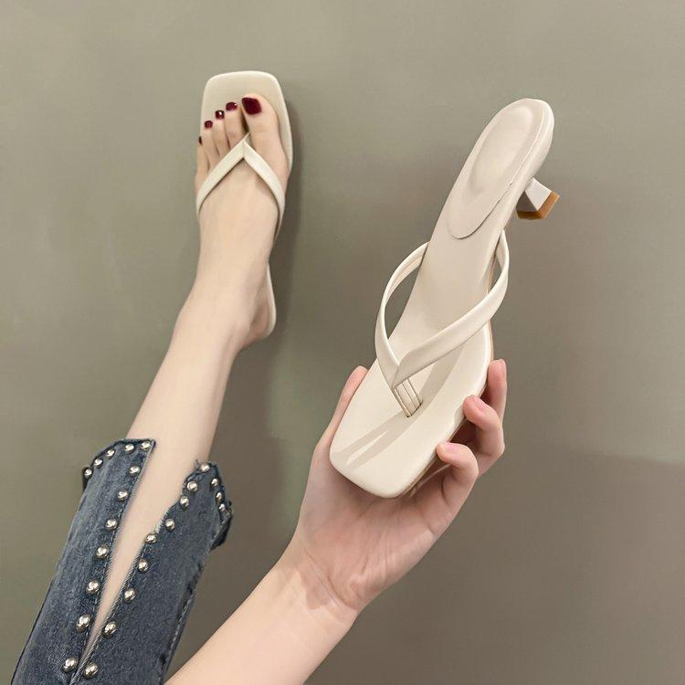 

Модные Классические Универсальные Шлепанцы Сандалии на Квадратном Каблуке Шлепанцы на Среднем Каблуке 42