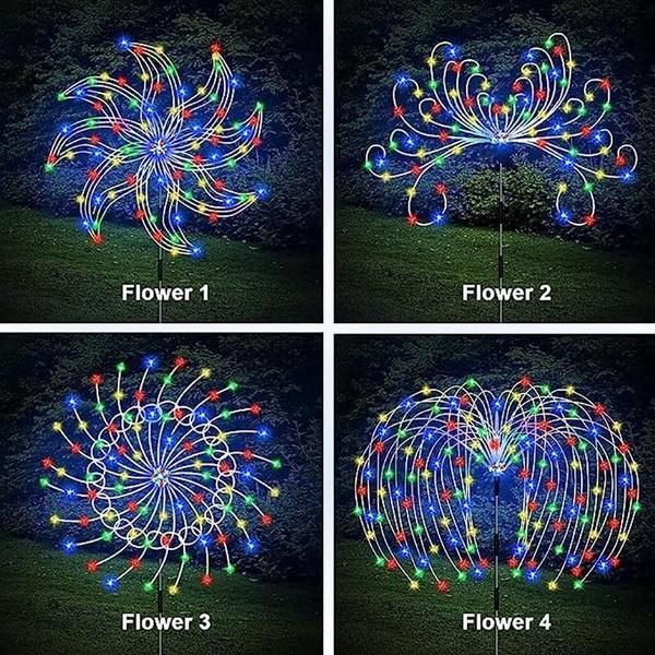 2PCS Led Solar Firework Lights Outdoor DIY String Lights Festival Landscape Garden Decoration Waterproof Lawn Light 1 / 2 PCS