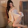 Sexy lingerie women's chiffon white shirt extreme uniform temptation nightgown perspective pajamas free nightgown