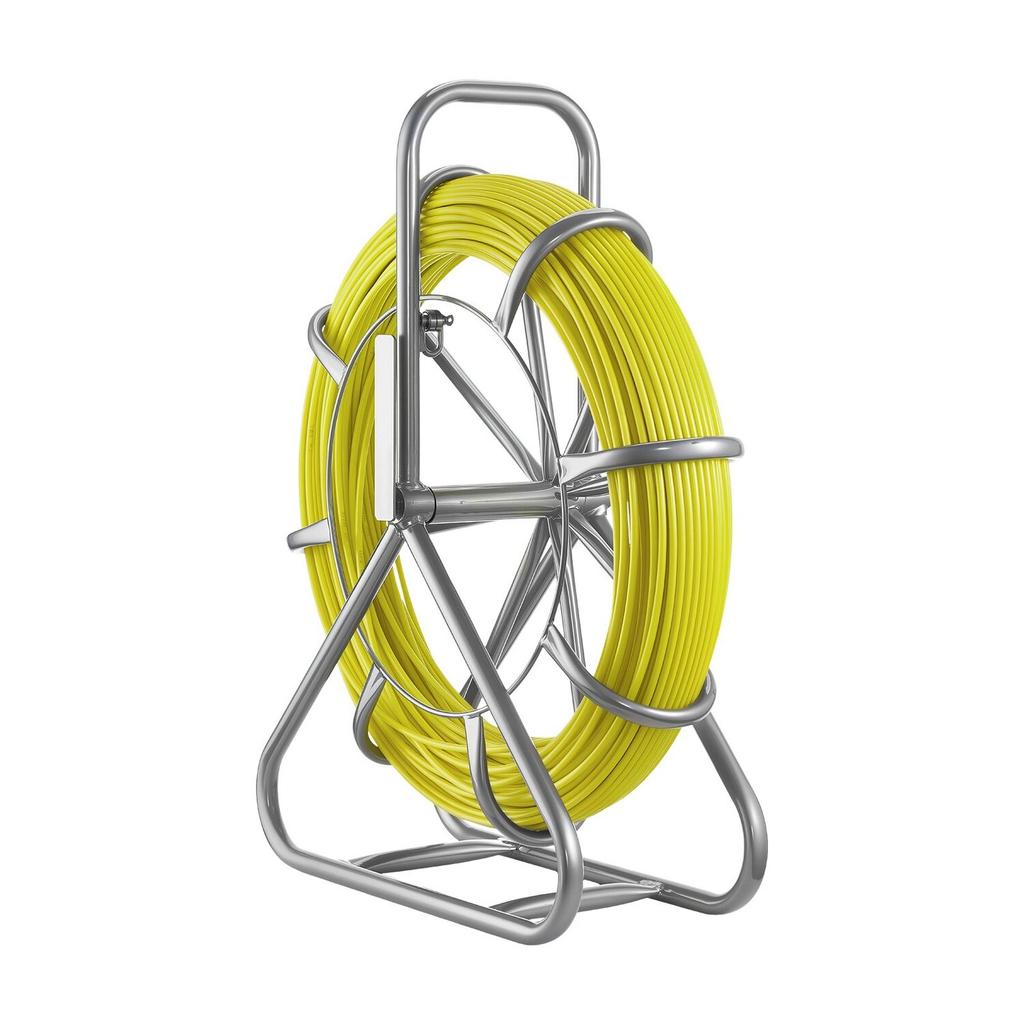 Glasfaser-Einziehband, 100M 6,3MM, Kabeleinziehstange mit Ständer, Kabelverlege stange mit Verriegelungsmechanismus, Einziehwerkzeuge, für Wände