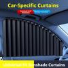 2/4 Pcs Retractable Car Side Window Sun Shade, Embedded Track Privacy Blackout Curtain for Auto Uv Protection Accessories