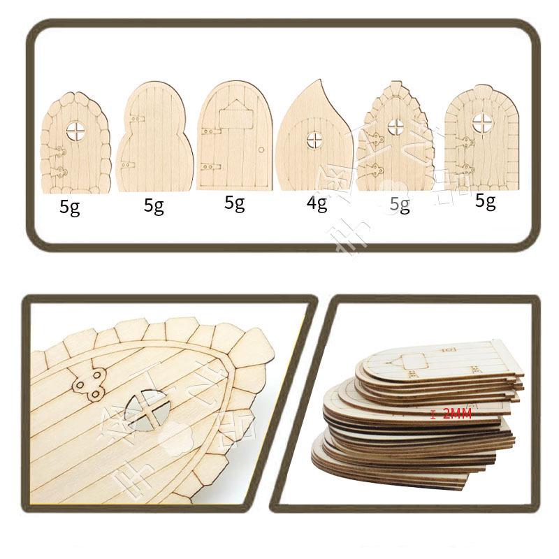Wooden Fairy Door & Window Set - DIY Unfinished Garden Accessory